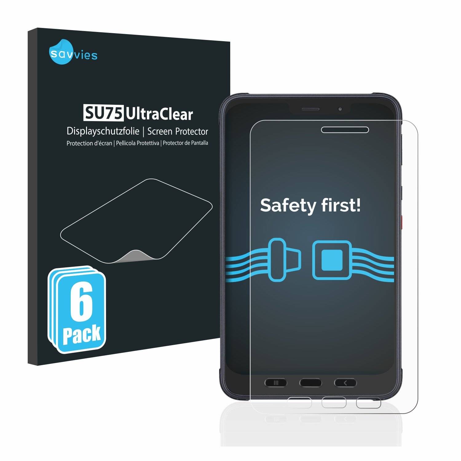6x Savvies SU75 Displayschutzfolie für Samsung Galaxy Tab Active 3 Enterprise Edition
