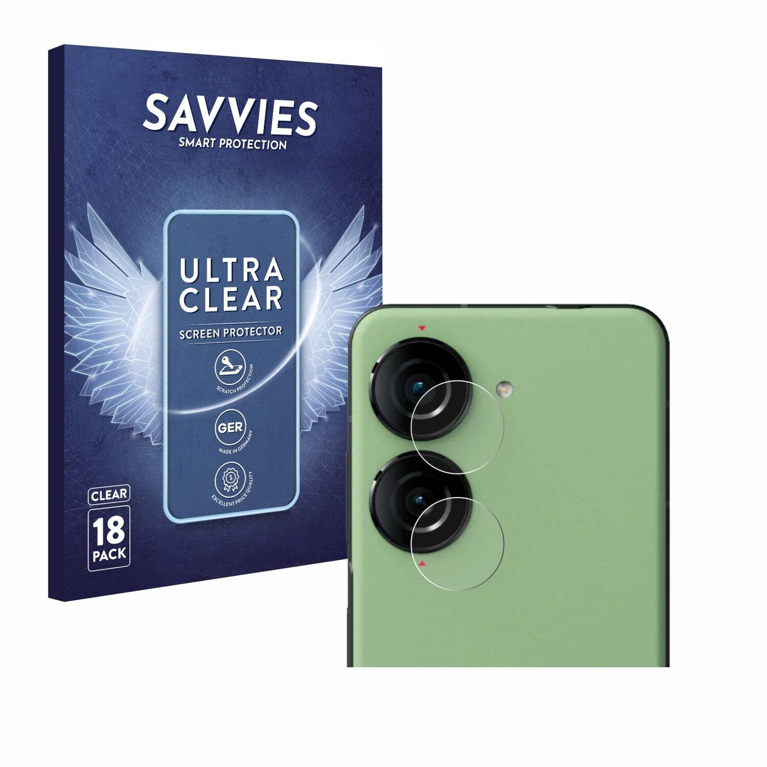 18x Savvies SU75 Displayschutzfolie für Asus ZenFone 10 (NUR