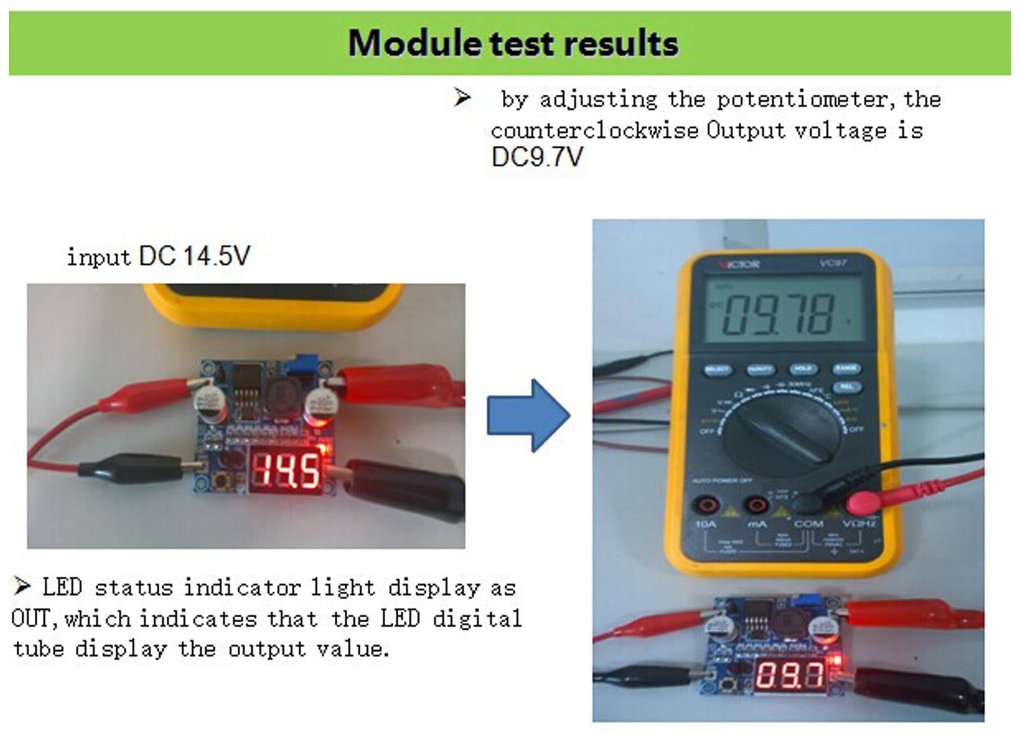 DAYPOWER Step-Down-Modul mit Spannungsanzeige POWER-2596-2