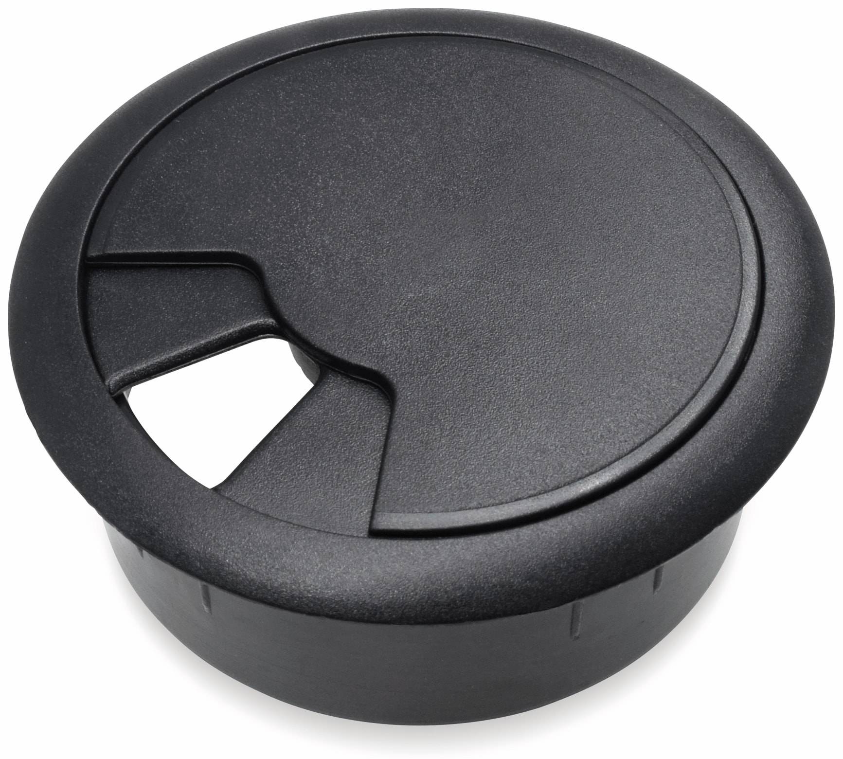 Kabeldurchführung für Arbeitsplatten, schwarz, 50 mm, ABS