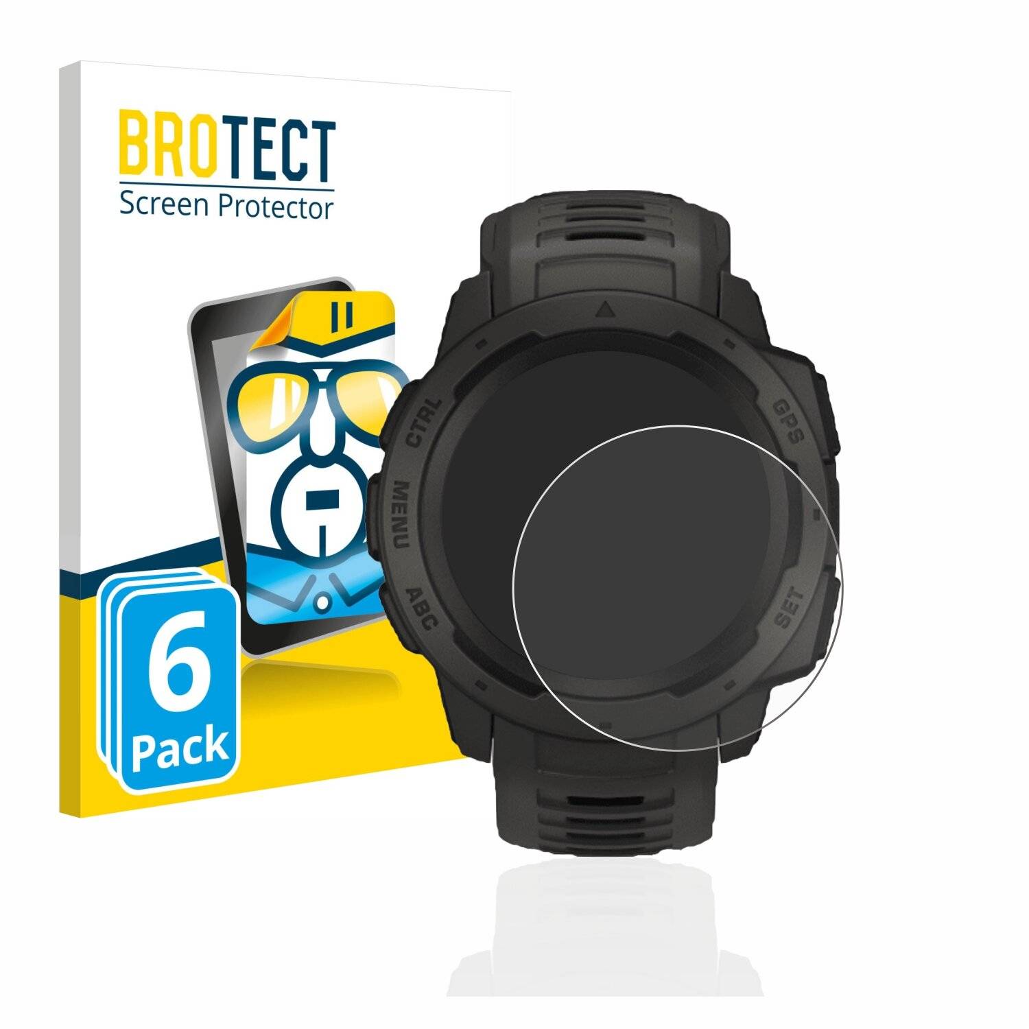 6x BROTECT HD-Clear Displayschutzfolie für Garmin Instinct