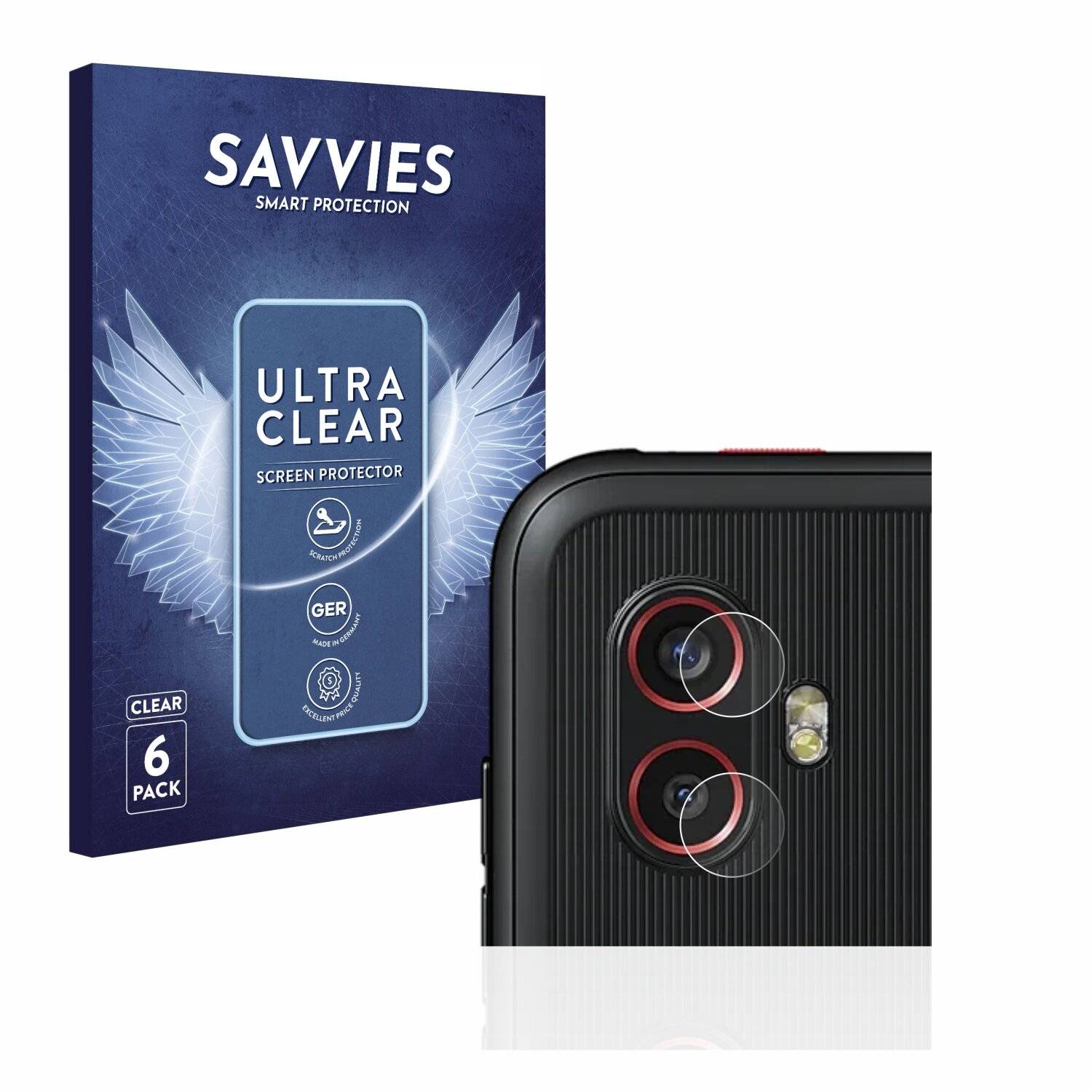 6x Savvies SU75 Displayschutzfolie für Samsung Galaxy Xcover 6 Pro Enterprise Edition (NUR
