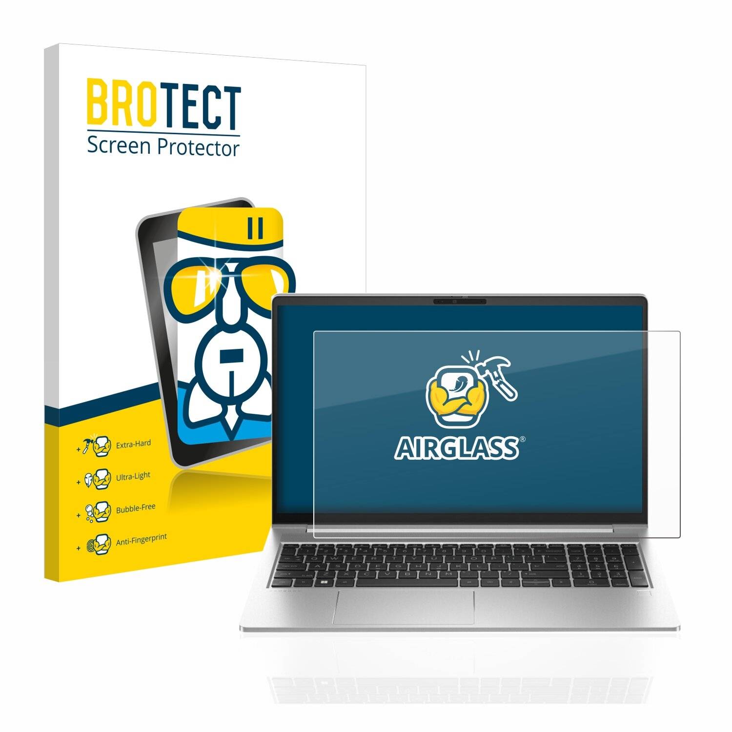 BROTECT AirGlass Schutzglas Folie für HP ProBook 455