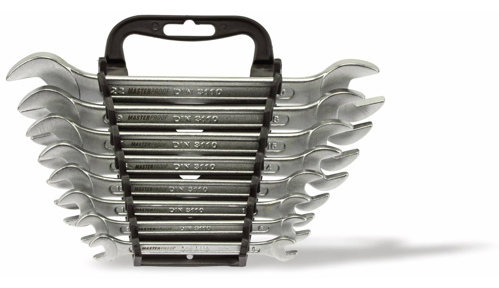 MASTERPROOF Gabelschlüssel-Satz, 6...22mm, 8 teilig