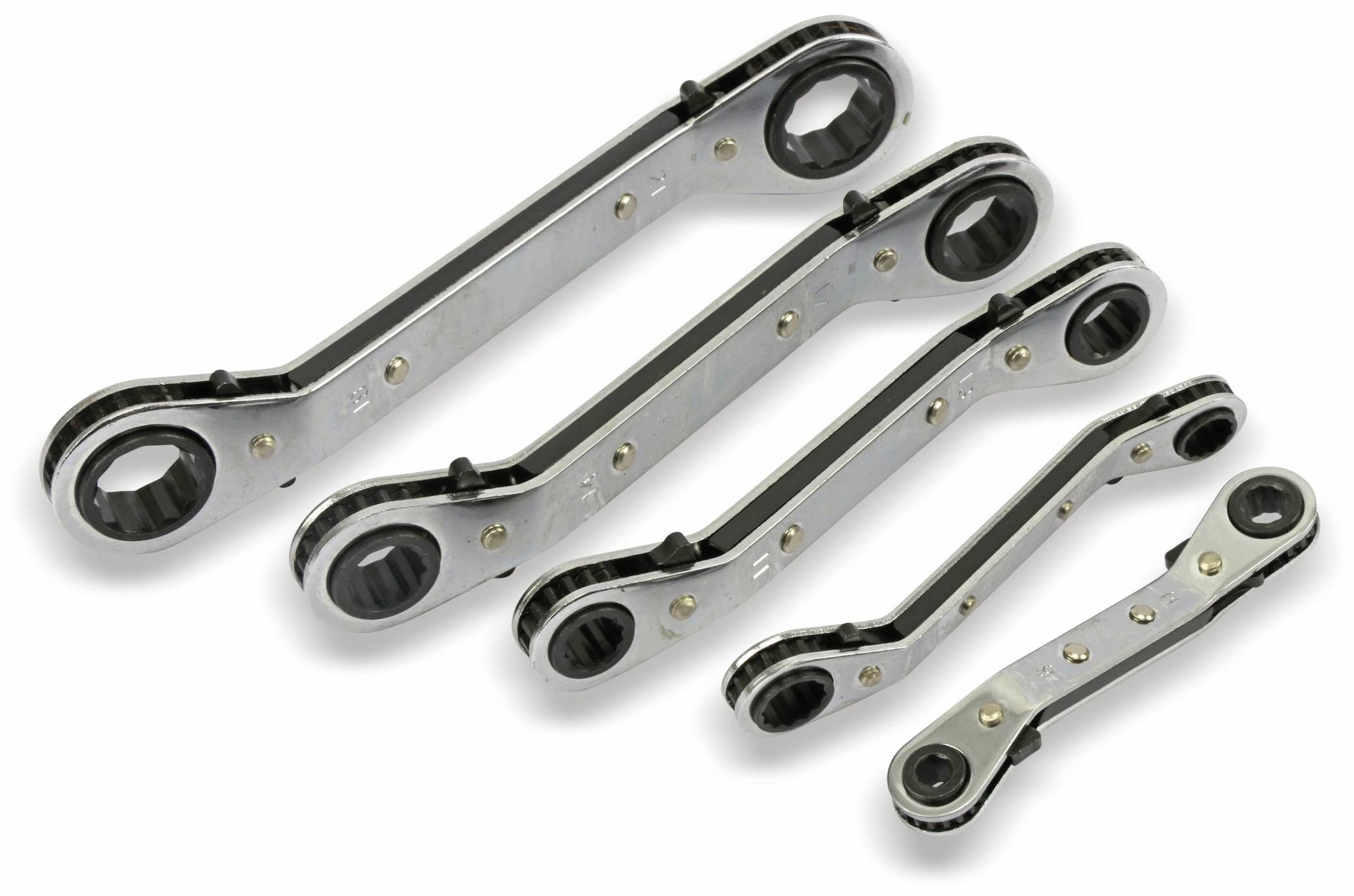 MASTERPROOF Ring-Knarrenschlüsselsatz, 5-teilig, 6...21 mm