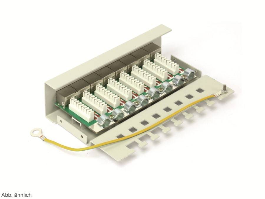 RED4POWER CAT.5e Patchpanel R4-N107G, 8-fach, grau