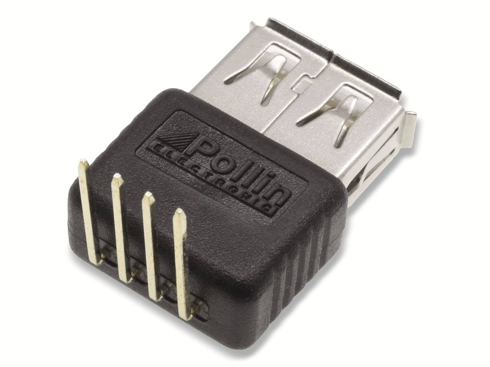 Steckverbinder, USB A, Printmontage 90°, Buchse