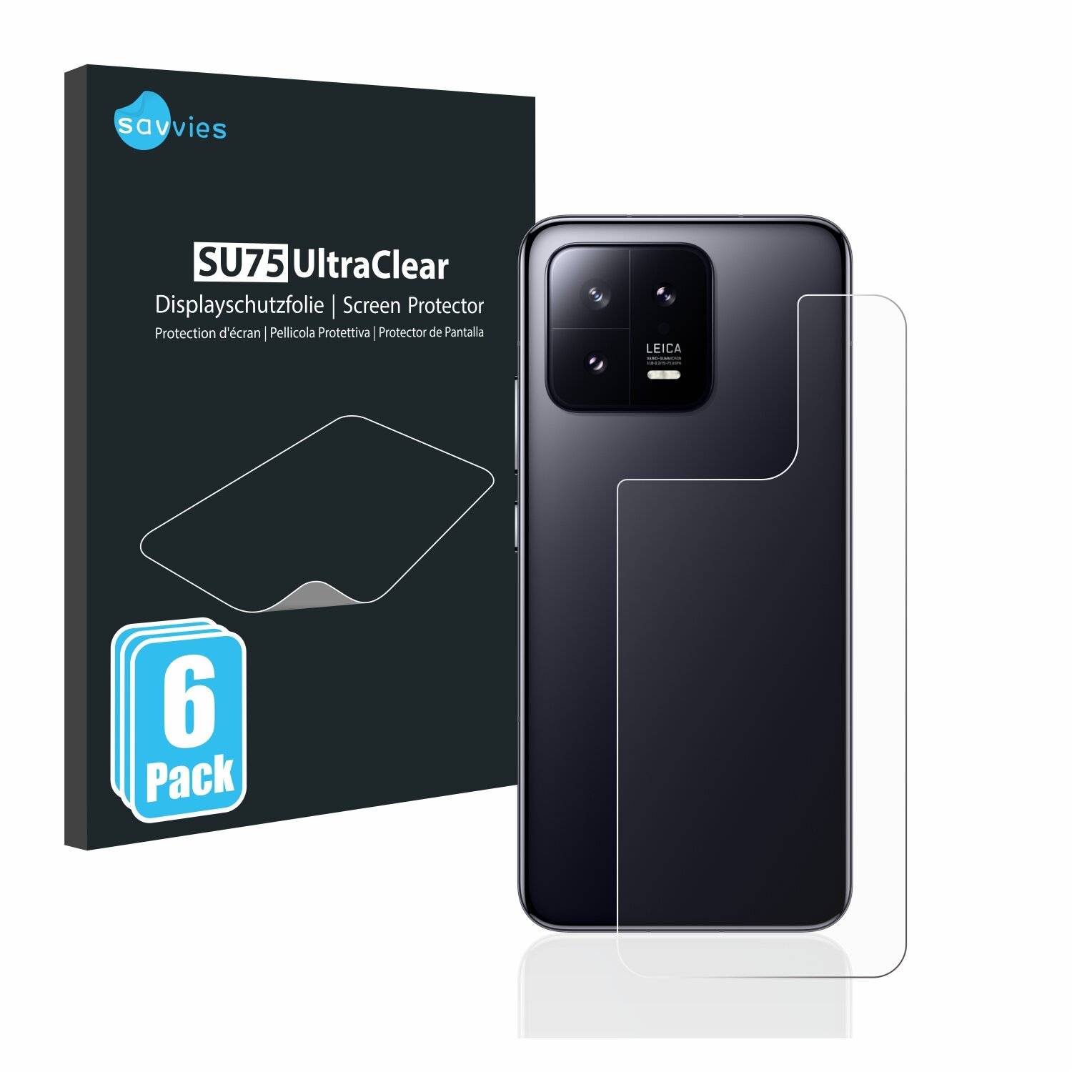 6x Savvies SU75 Displayschutzfolie für Xiaomi 13