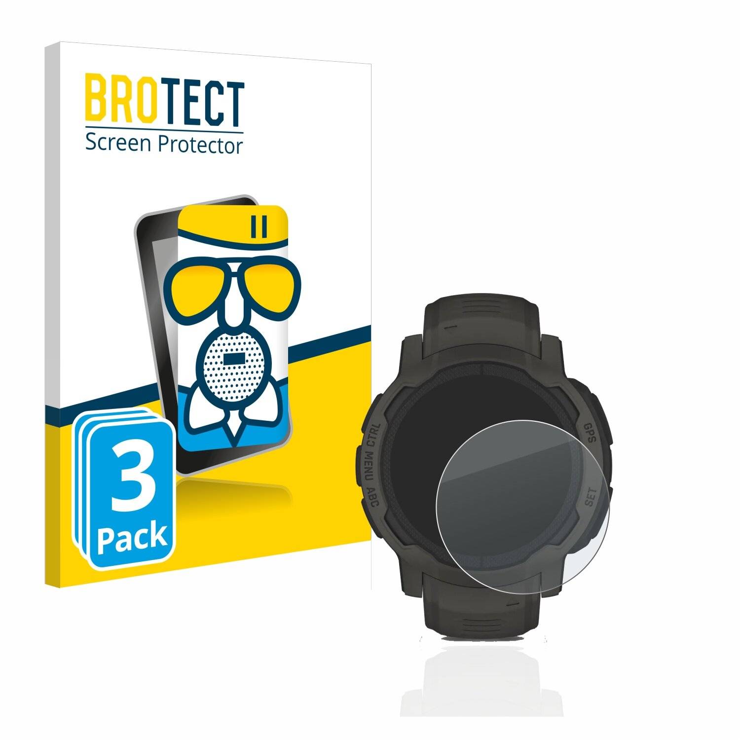 3x BROTECT AirGlass Matte Schutzglas Folie für Garmin Instinct 2