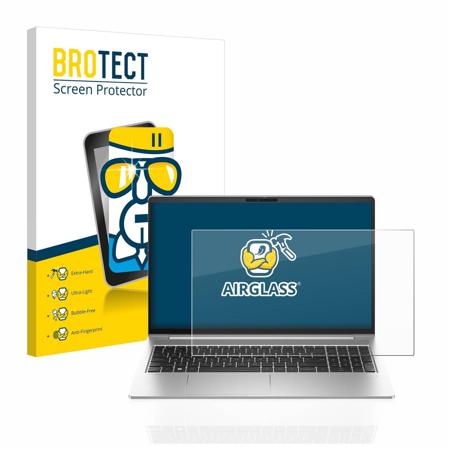 BROTECT AirGlass Schutzglas Folie für HP ProBook 450