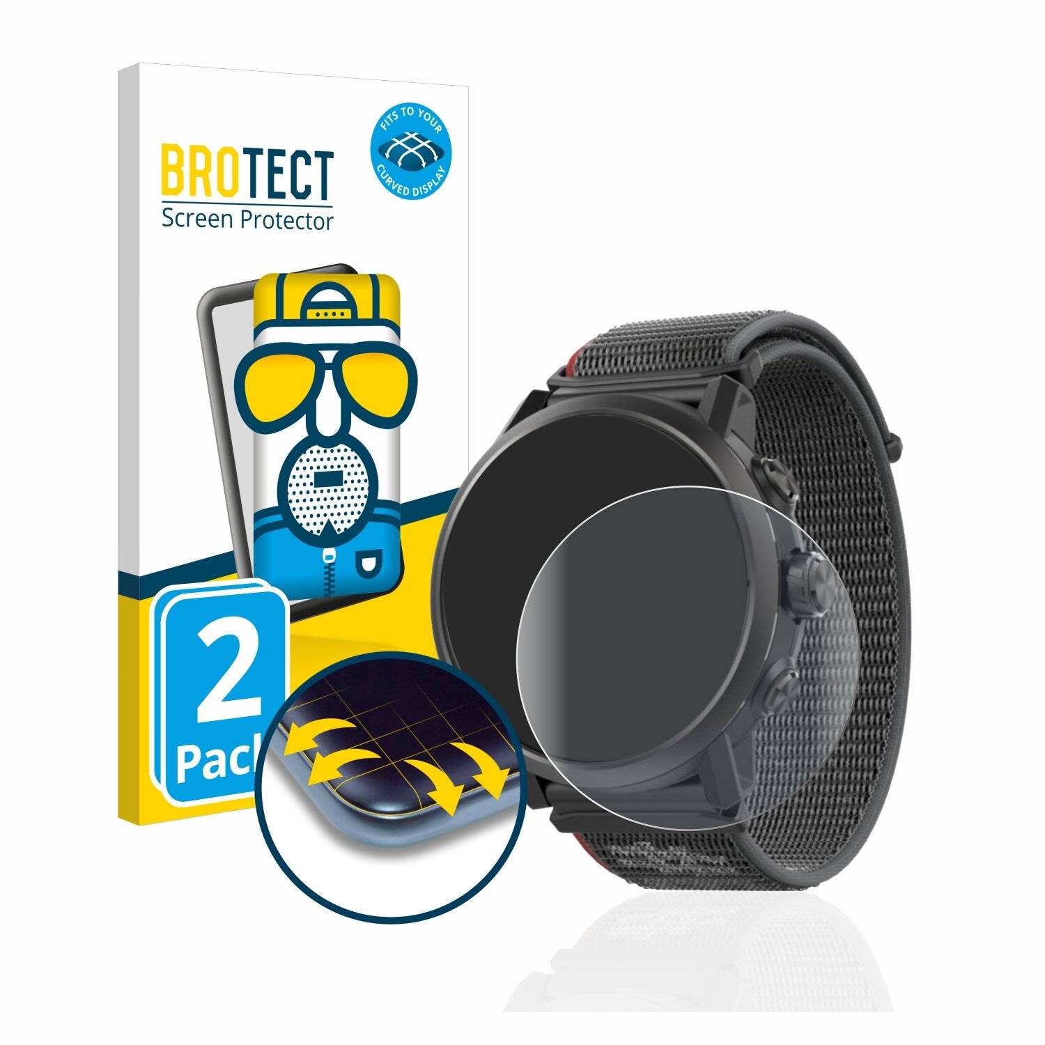 2x BROTECT Flex Matte Full-Cover Displayschutzfolie für Coros Apex