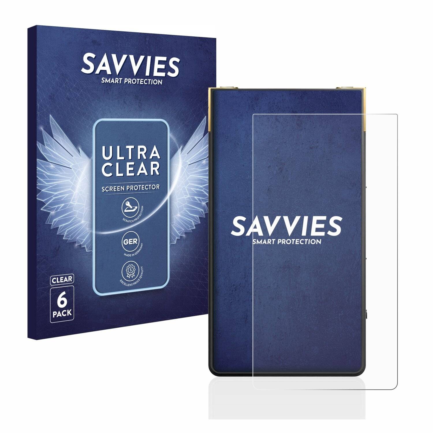 6x Savvies SU75 Displayschutzfolie für Sony Walkman
