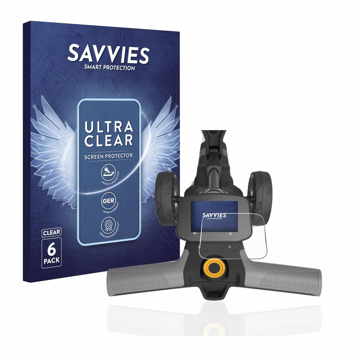 6x Savvies SU75 Displayschutzfolie für PowaKaddy FX5 New Full colour