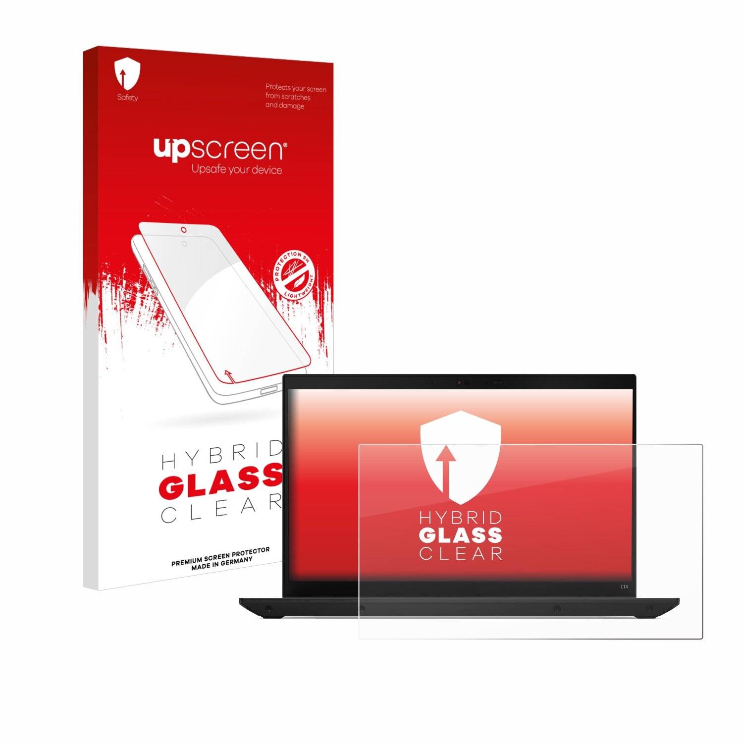 upscreen Hybrid Glass Clear Premium Schutzglas Folie für Lenovo ThinkPad L14 Gen