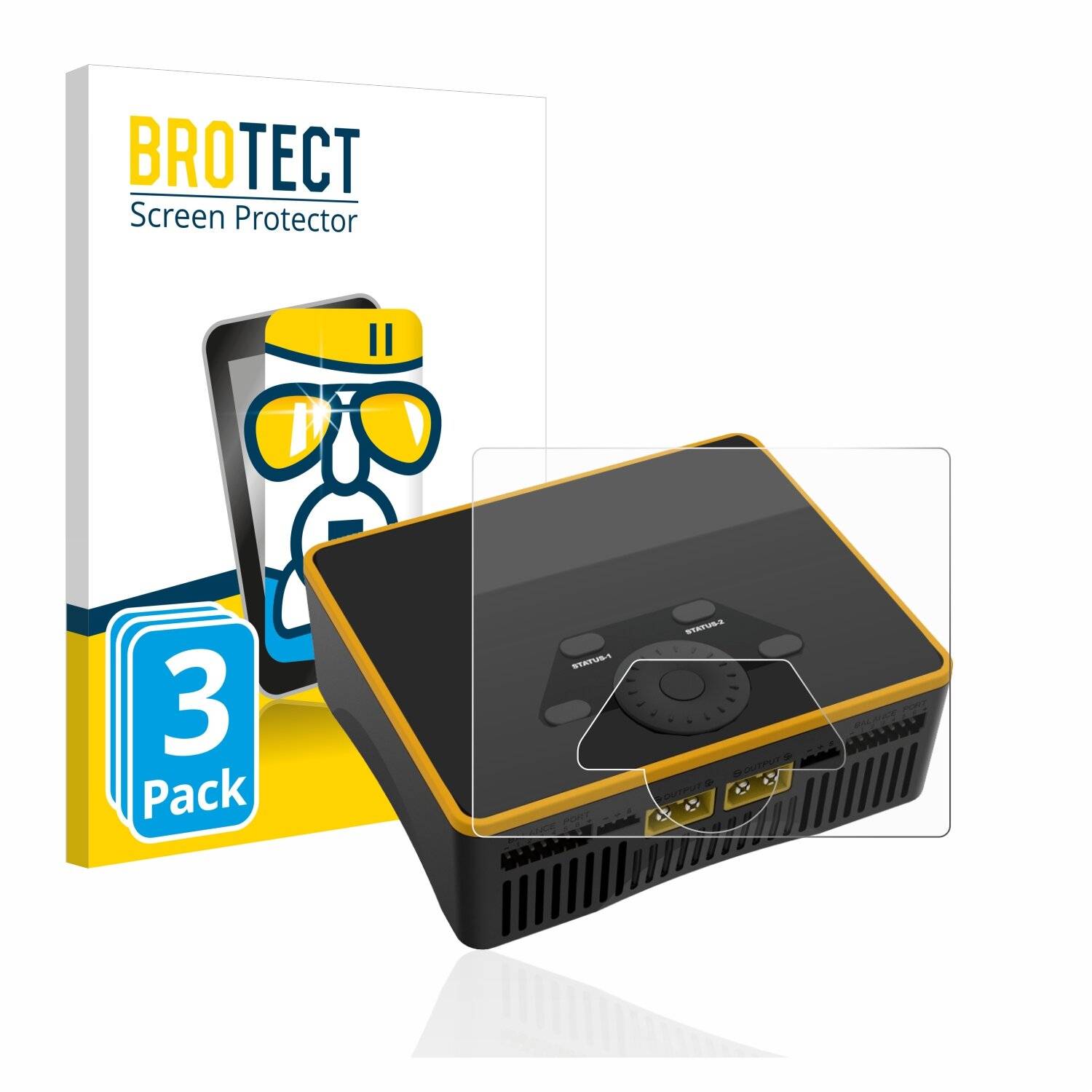3x BROTECT AirGlass Schutzglas Folie für Junsi iCharger