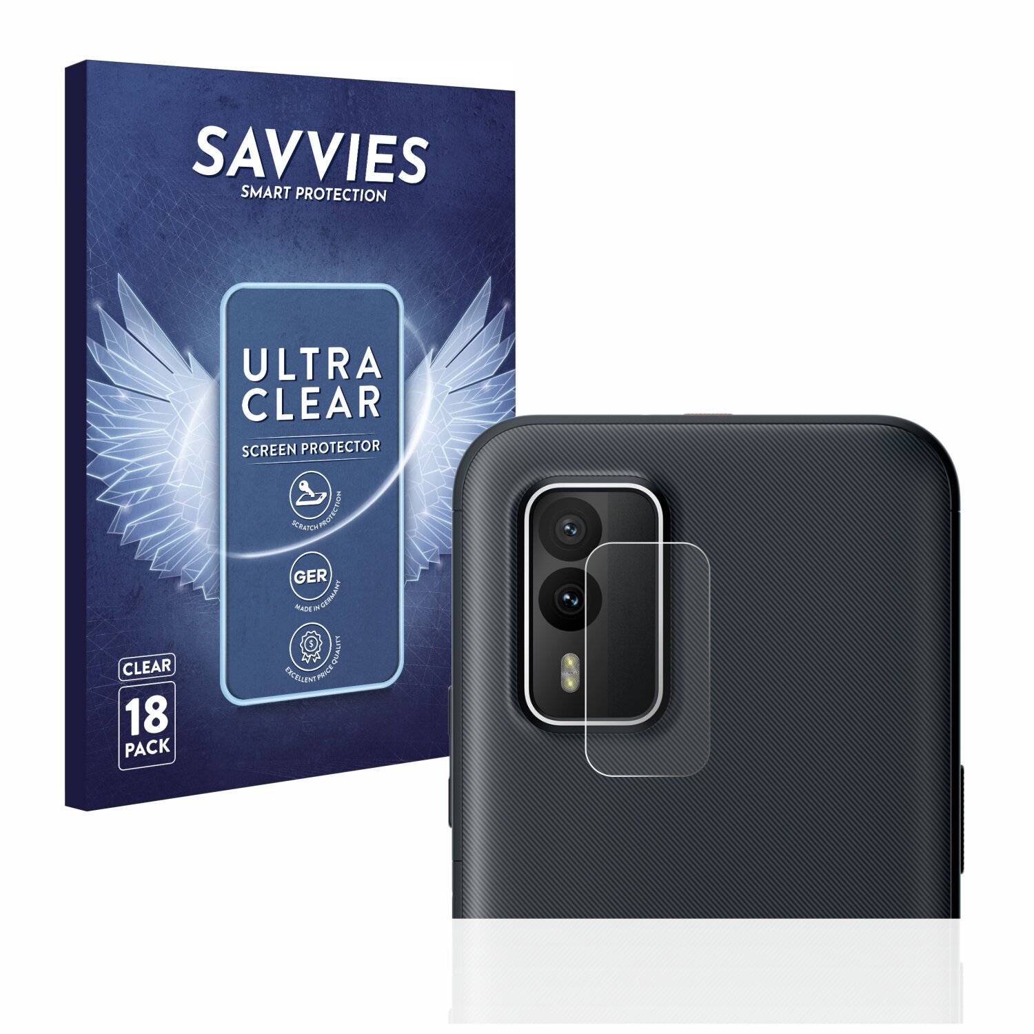 18x Savvies SU75 Displayschutzfolie für Nokia XR21 (NUR
