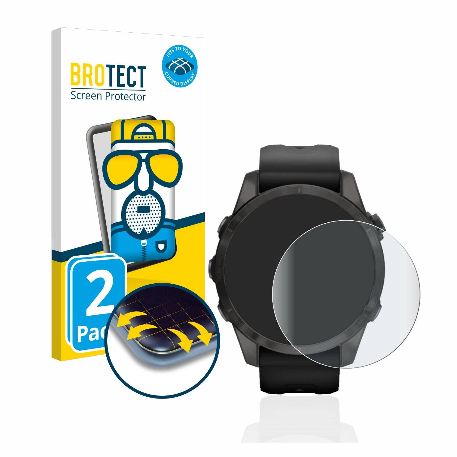 2x BROTECT Flex Matte Full-Cover Displayschutzfolie für Garmin Epix Pro (Gen 2) (42