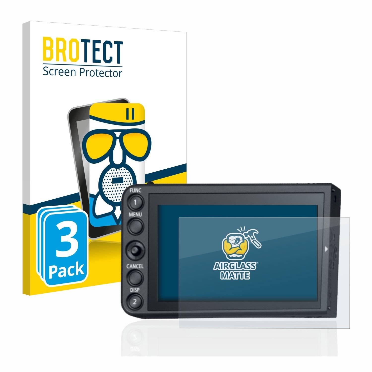 3x BROTECT AirGlass Matte Schutzglas Folie für Canon LCD Monitor