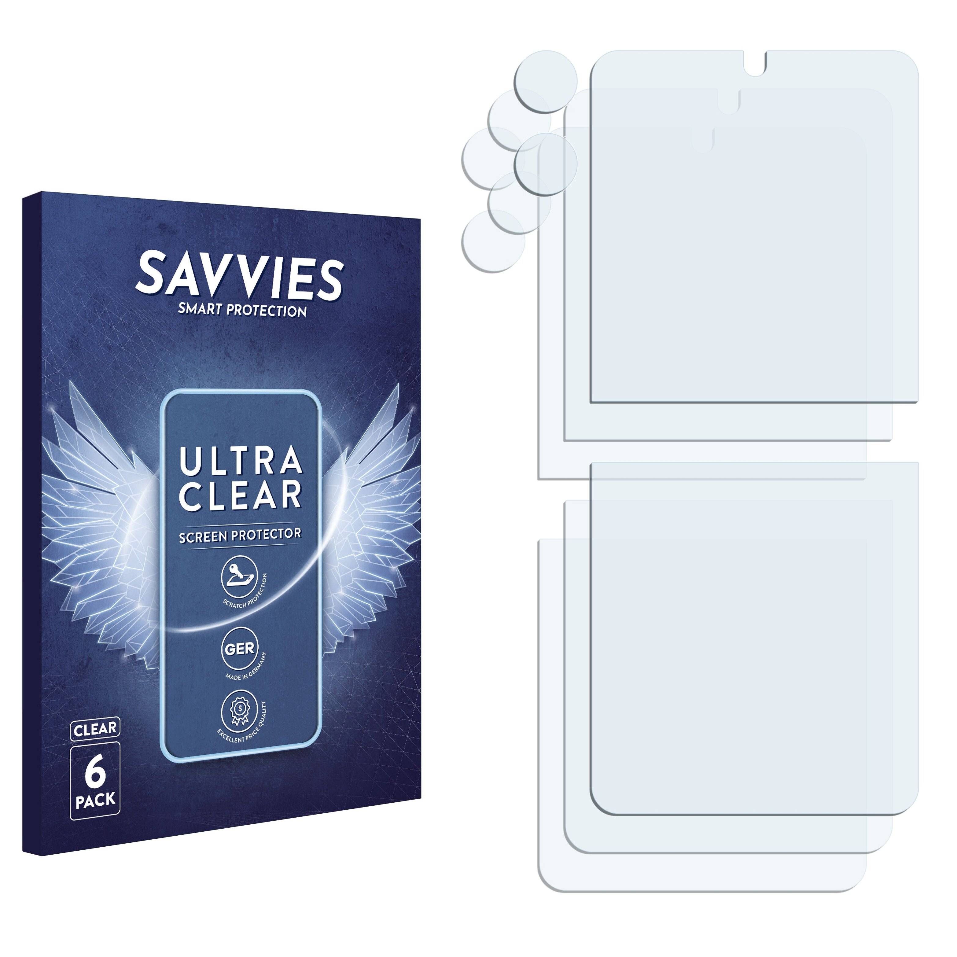 6x Savvies SU75 Displayschutzfolie für Oppo Find N2 Flip