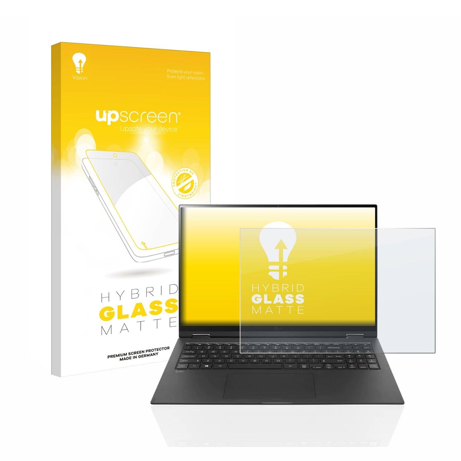 upscreen Hybrid Glass Matte Premium Schutzglas Folie für LG gram 16'' 2-in-1 Touch