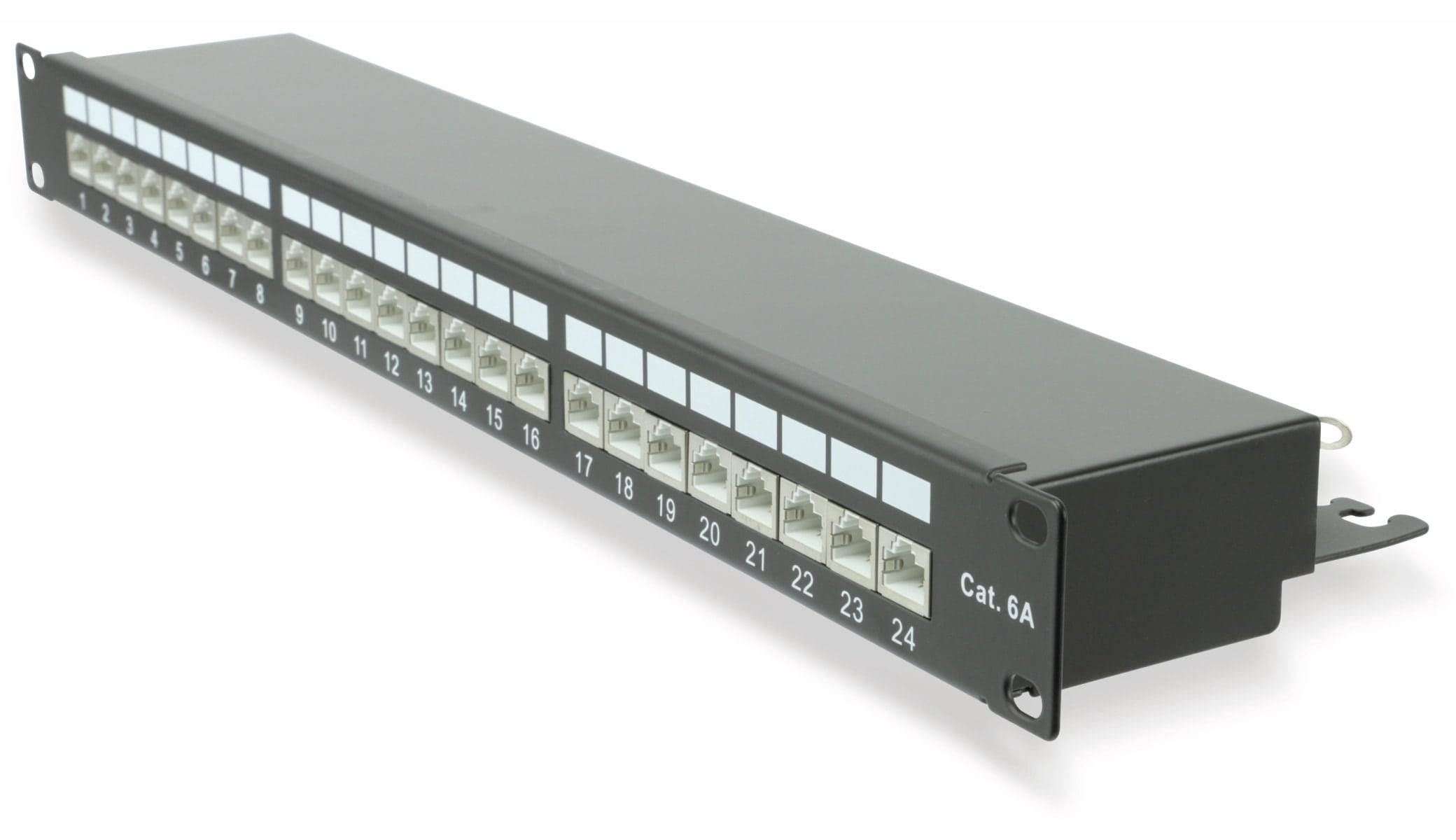 RED4POWER CAT.6a Patchpanel R4-N119S, 24-fach, 19", schwarz