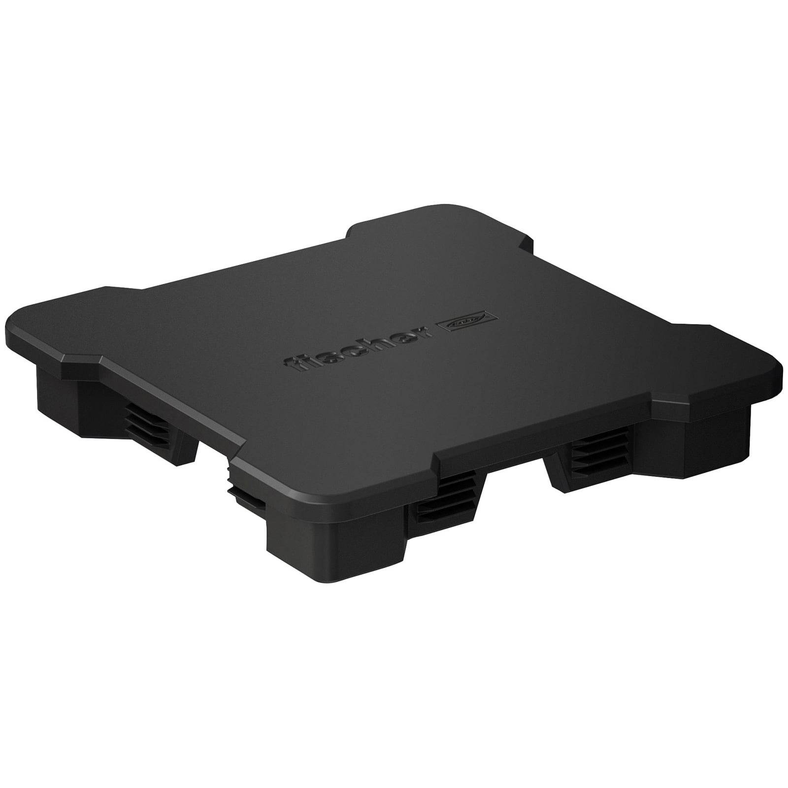 itel-Ladegerät' - Ein schwarzes rechteckiges itel-Ladegerät mit Griffverstärkungen an den vier Ecken.