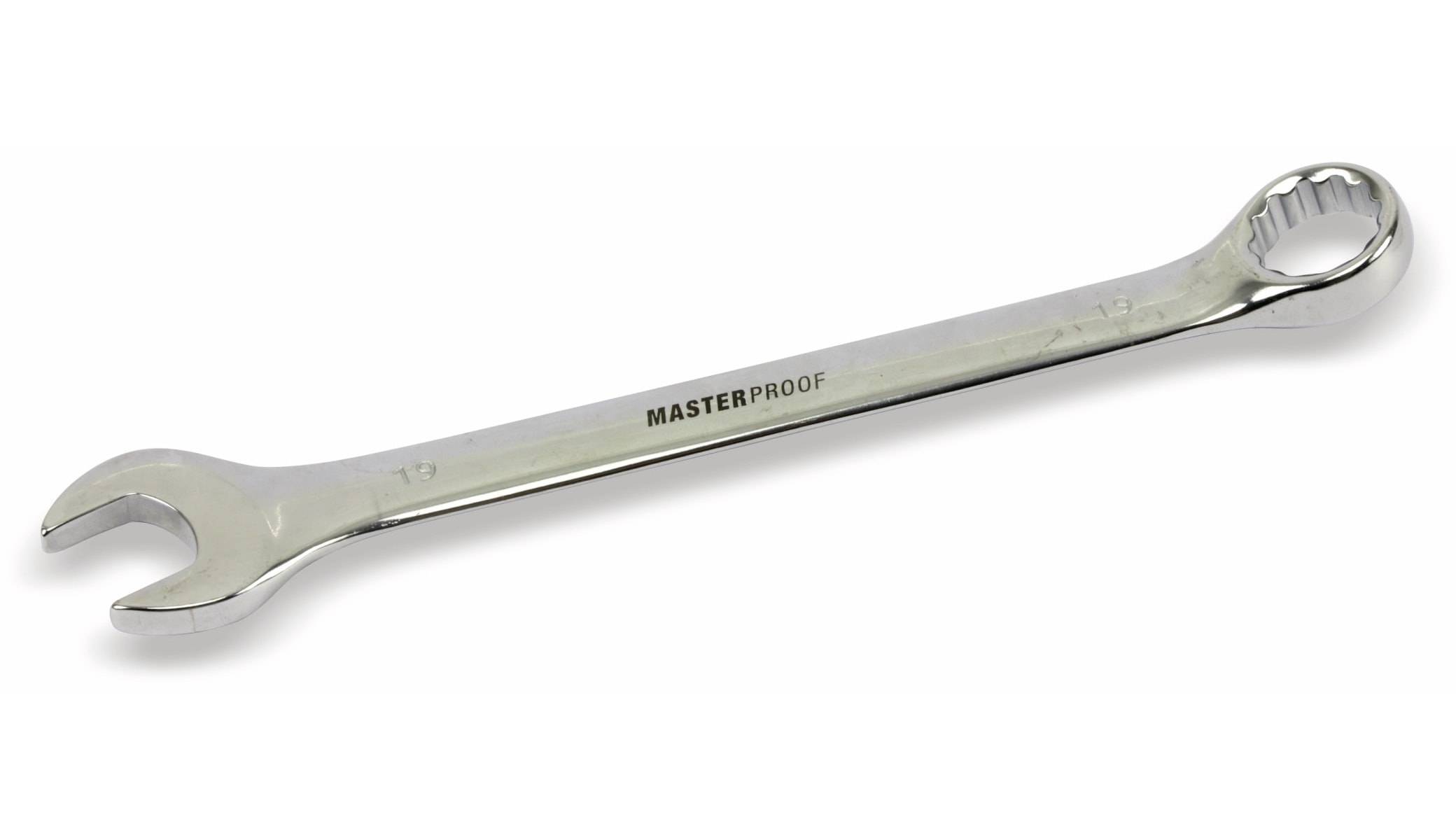 MASTERPROOF Gabel-Ringschlüssel, 19 mm