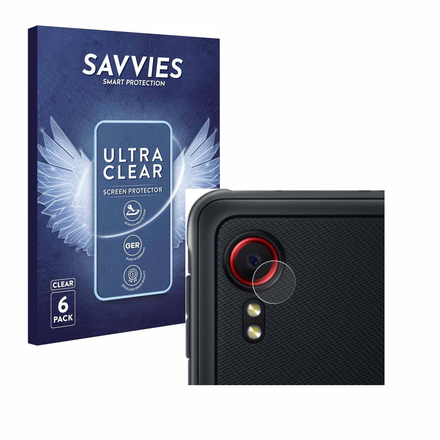 6x Savvies SU75 Displayschutzfolie für Samsung Galaxy XCover 5 Enterprise Edition (NUR
