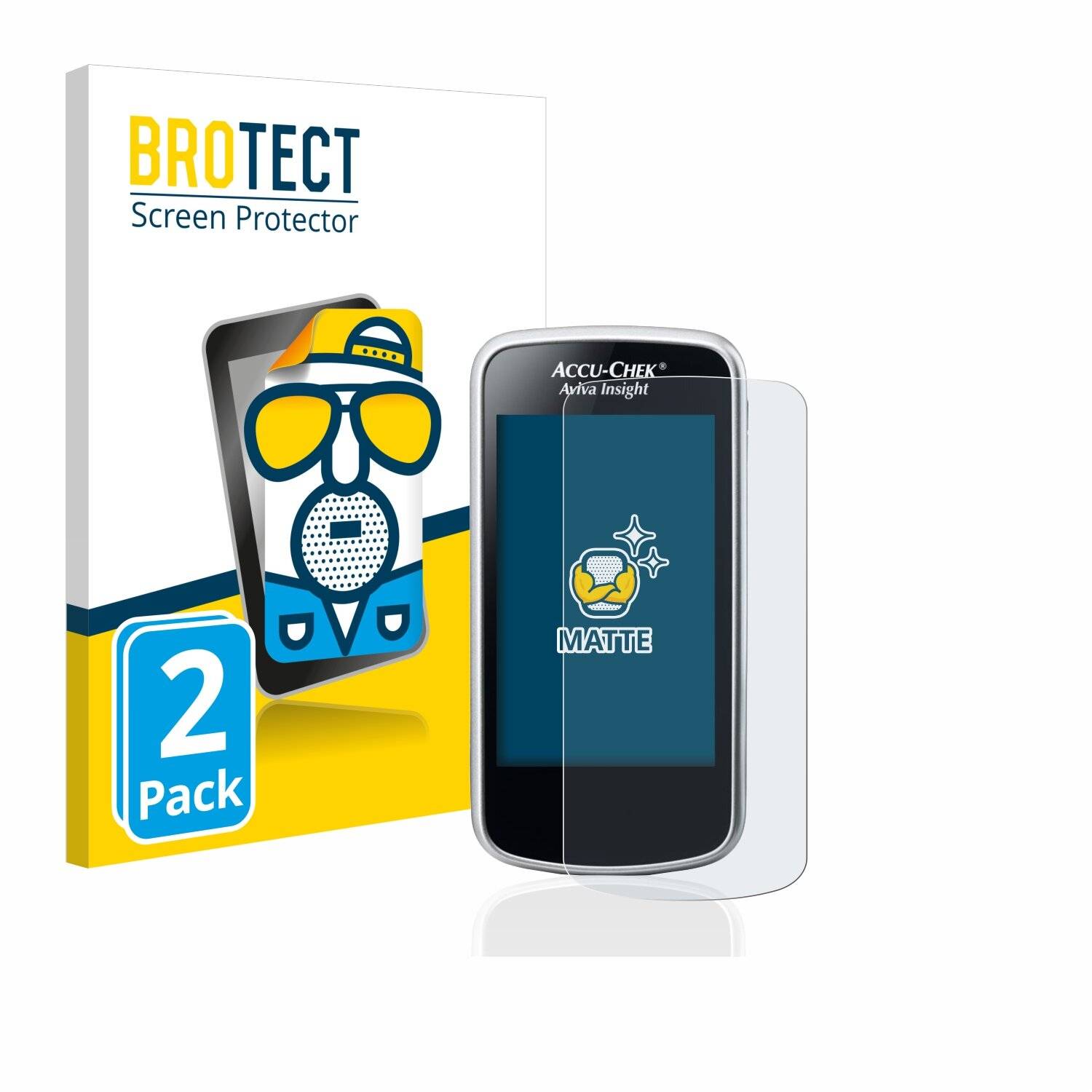 2x BROTECT Matte Displayschutzfolie für Accu-Chek Aviva Insight Diabetes Manager ) -