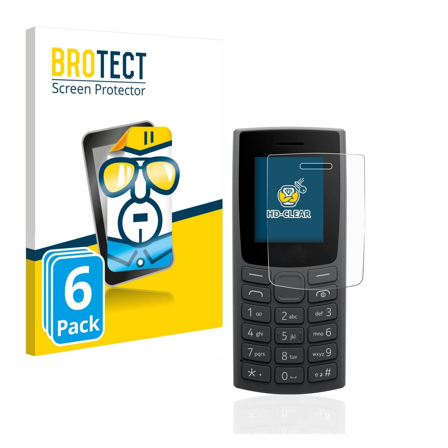 6x BROTECT HD-Clear Displayschutzfolie für Nokia 106