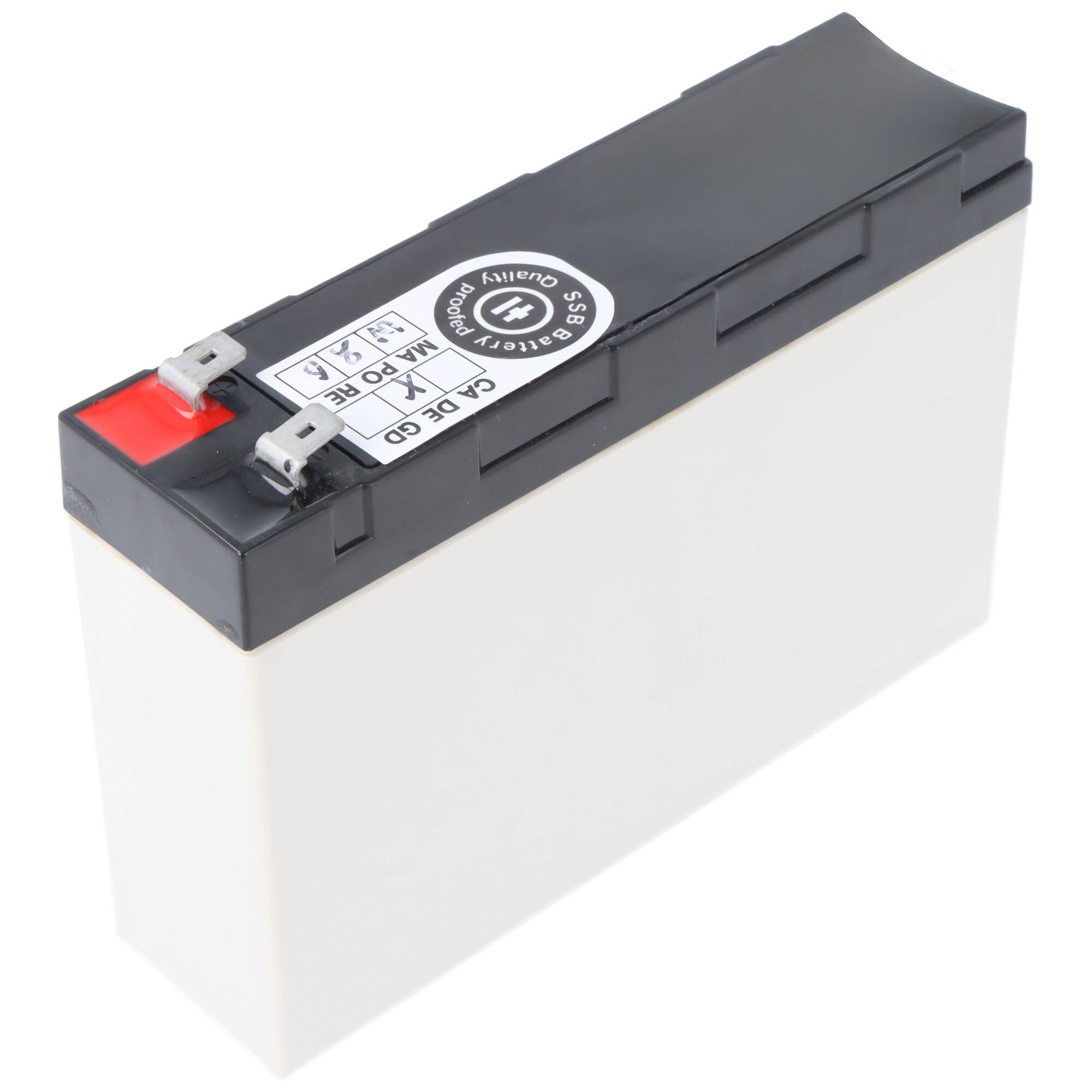 SSB12-4.5 Pb 12V 4.5Ah Bleiakku, als Ersatz für Panasonic UP-RW1220P1, UP-VW1220P1, ohne VdS Zuslassung