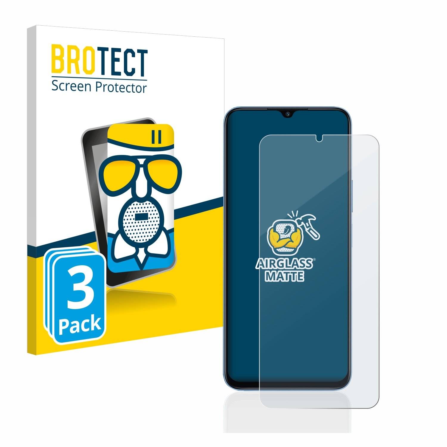 3x BROTECT AirGlass Matte Schutzglas Folie für Honor 70