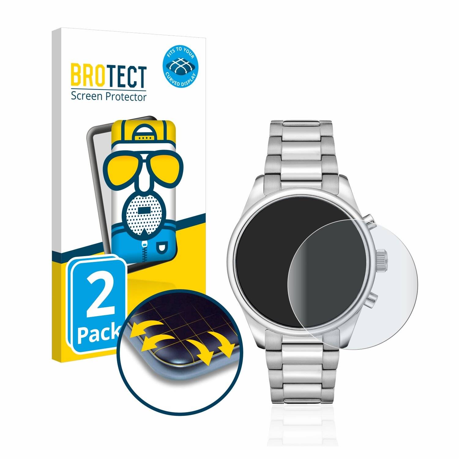 2x BROTECT Flex Matte Full-Cover Displayschutzfolie für Hugo Boss Chronograph