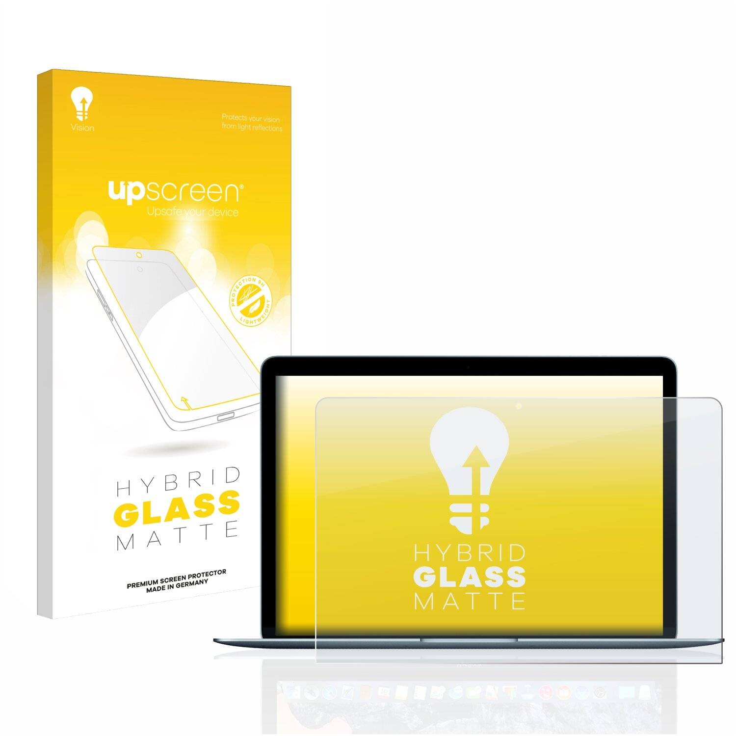 upscreen Hybrid Glass Matte Premium Schutzglas Folie für Apple MacBook 12 (Anfang 2015)