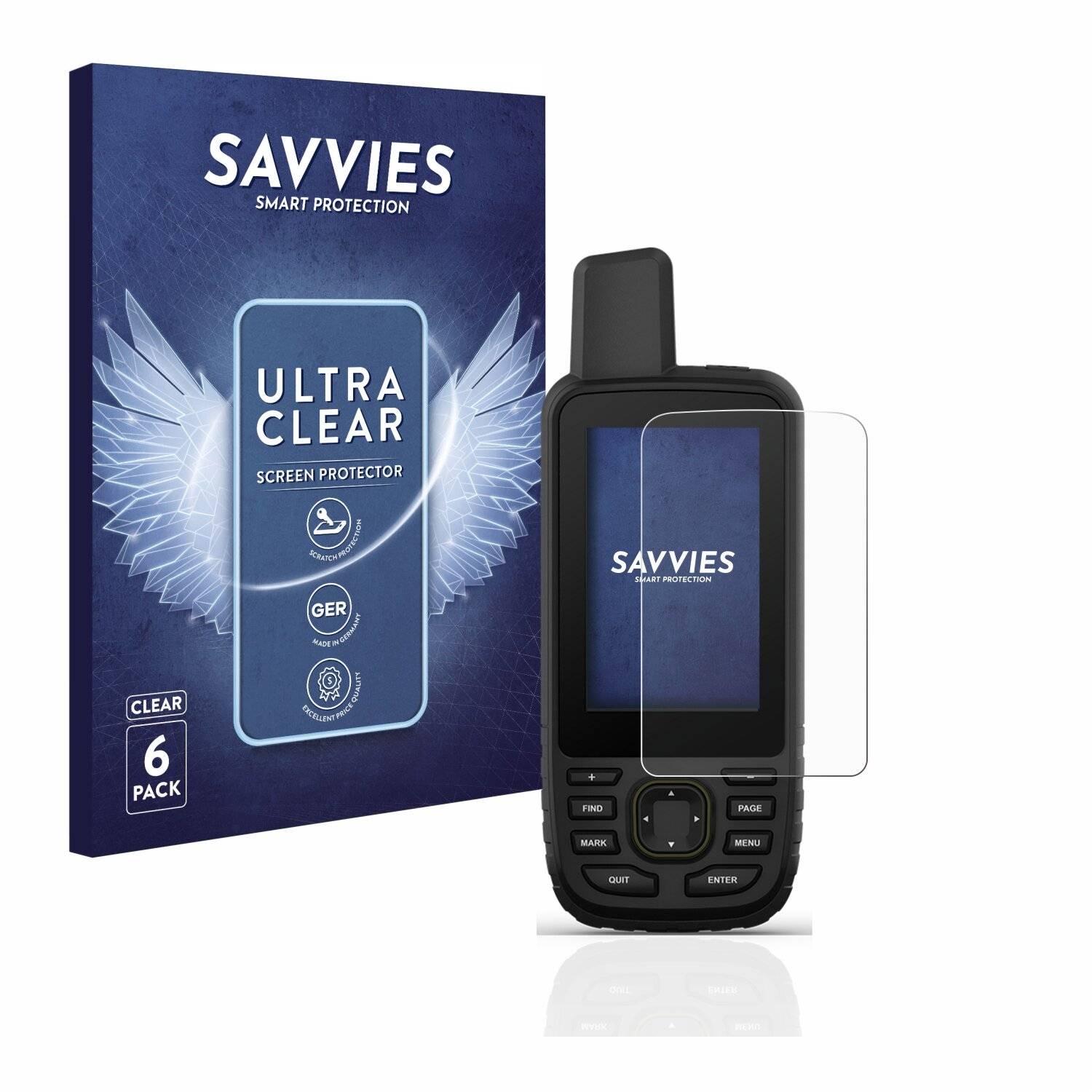 6x Savvies SU75 Displayschutzfolie für Garmin GPSMAP