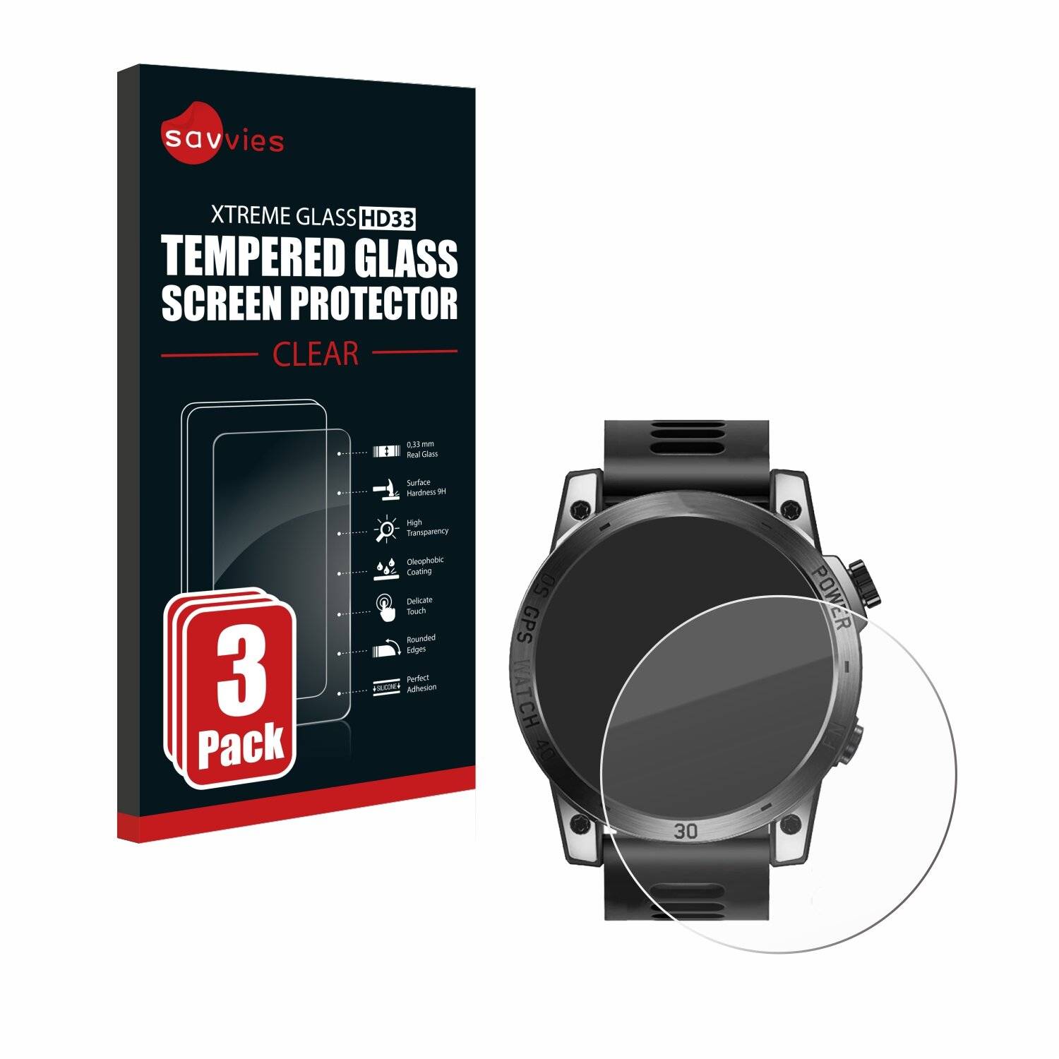 3x Savvies HD33 Clear Schutzglas für North Edge Cross Fit