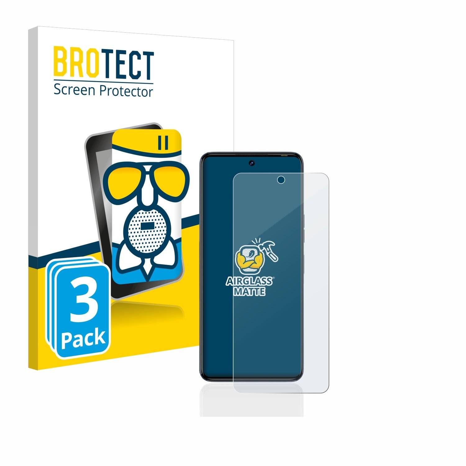 3x BROTECT AirGlass Matte Schutzglas Folie für Tecno Camon