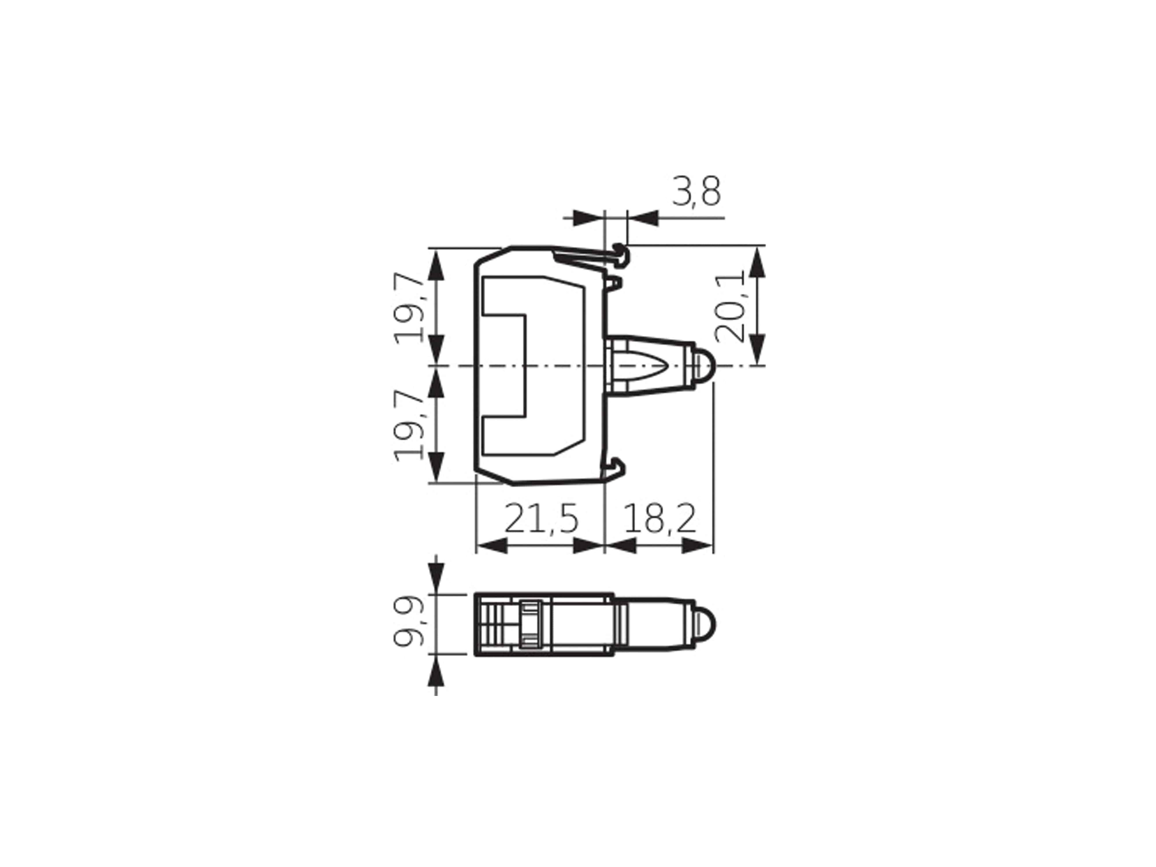BACO Befehls- und Meldegeräte, 33EAYH, LED-Element, 3,7W, gelb