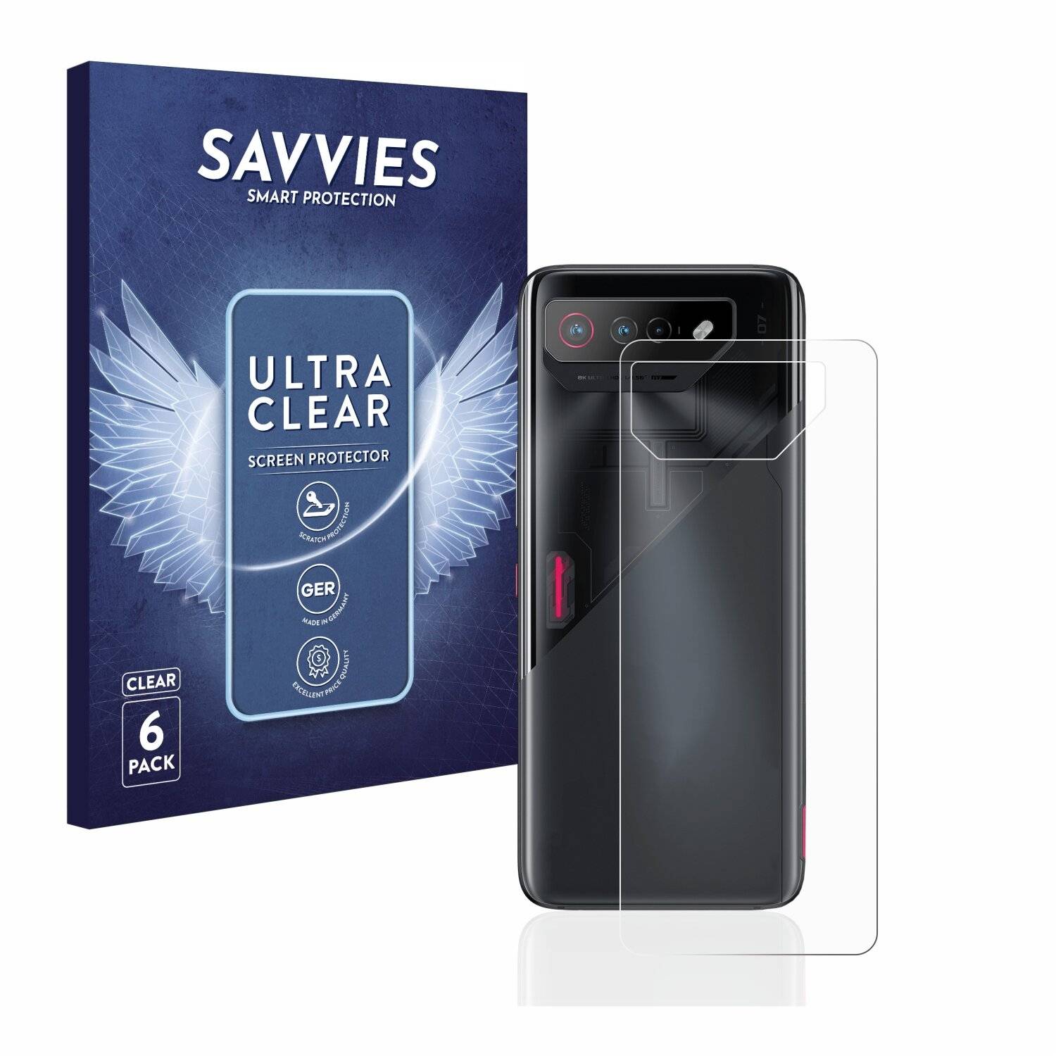 6x Savvies SU75 Displayschutzfolie für Asus ROG Phone 7
