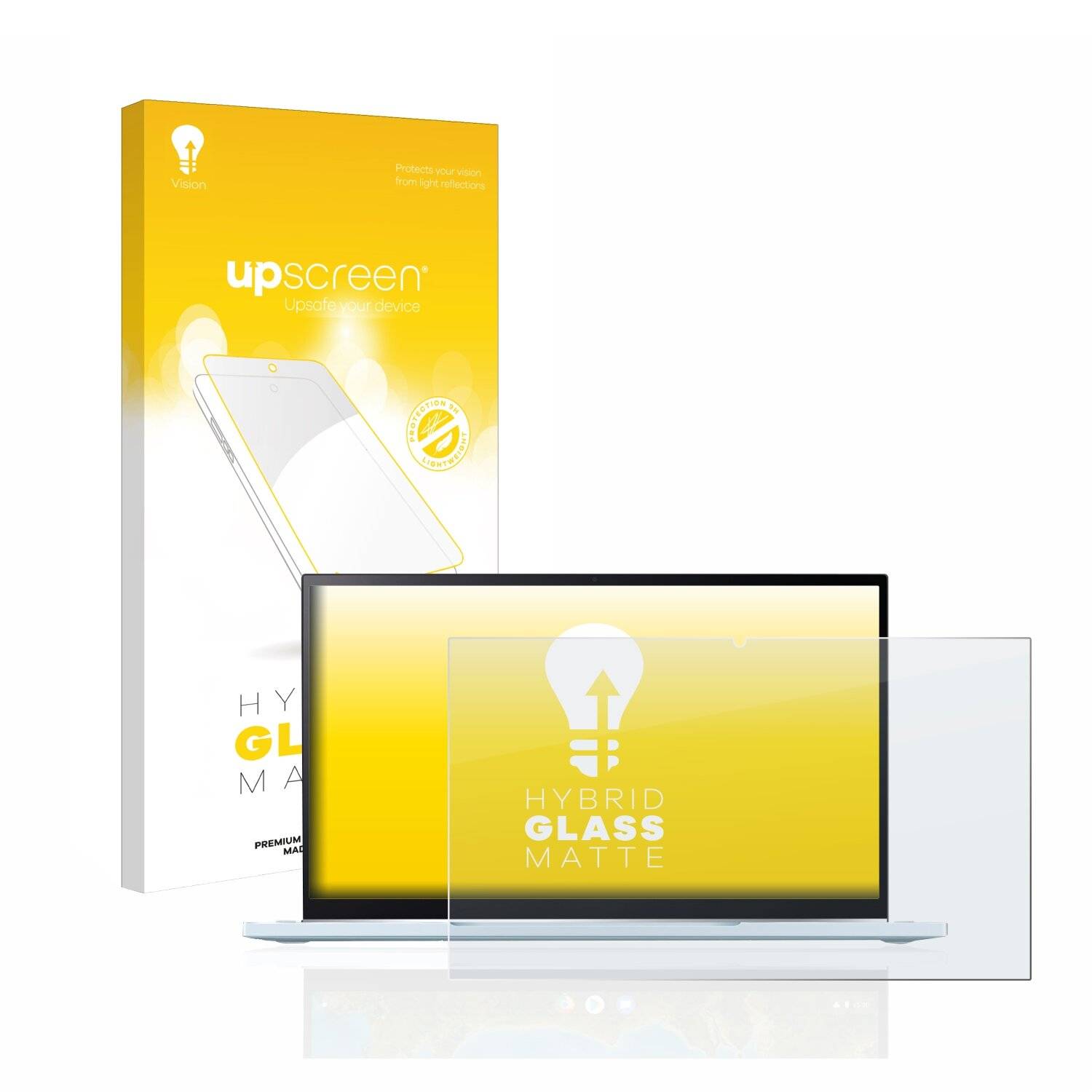upscreen Hybrid Glass Matte Premium Schutzglas Folie für Asus Chromebook Flip C433 2-in-1