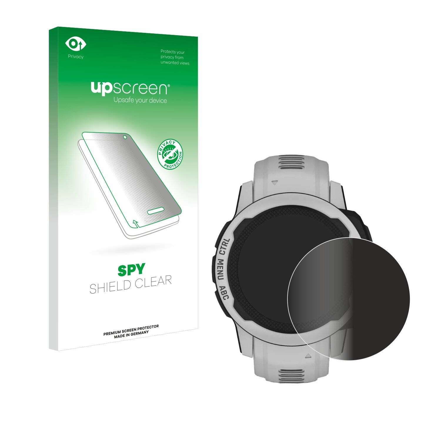 upscreen Spy Shield Clear Premium Blickschutzfolie für Garmin Instinct 2S Solar (40