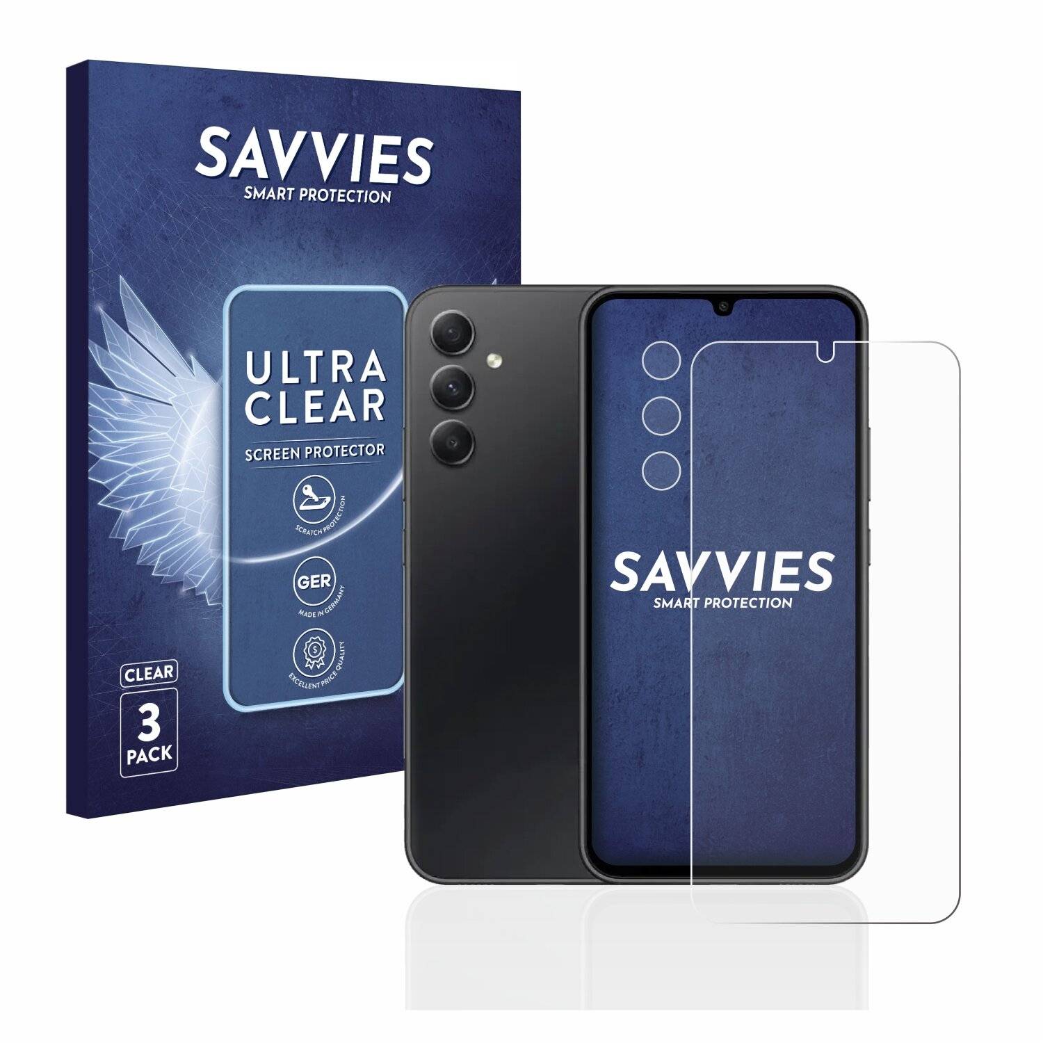 6x Savvies SU75 Displayschutzfolie für Samsung Galaxy A34 5G