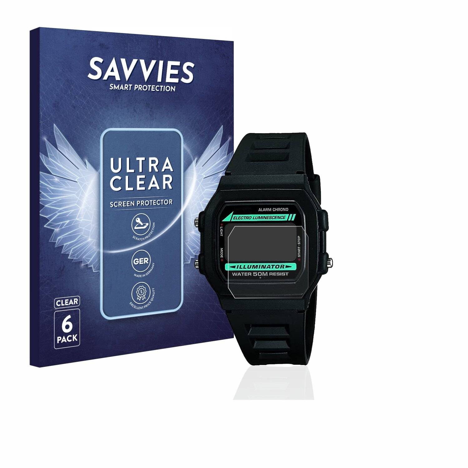6x Savvies SU75 Displayschutzfolie für Casio
