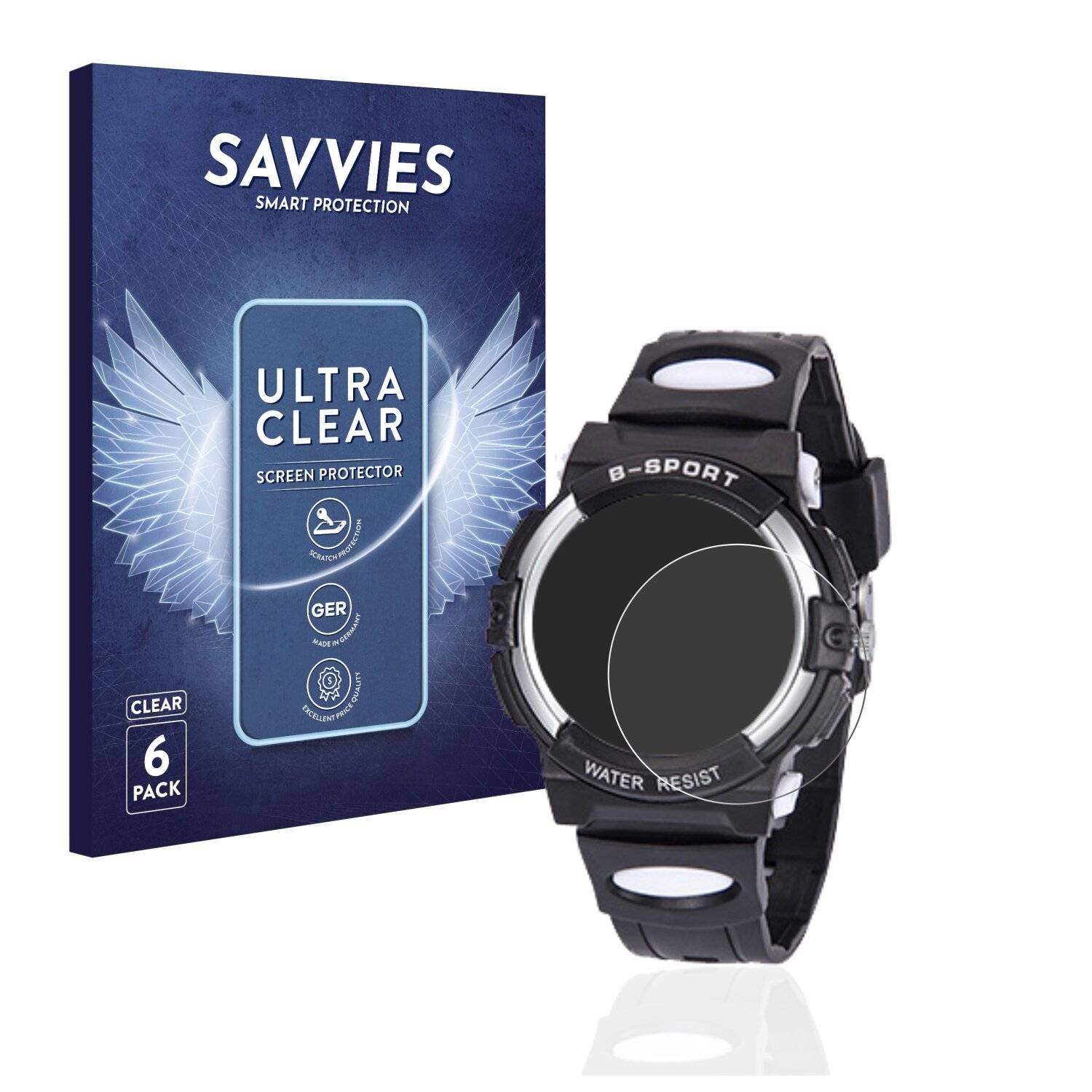 6x Savvies SU75 Displayschutzfolie für Juboos CANO002 (35