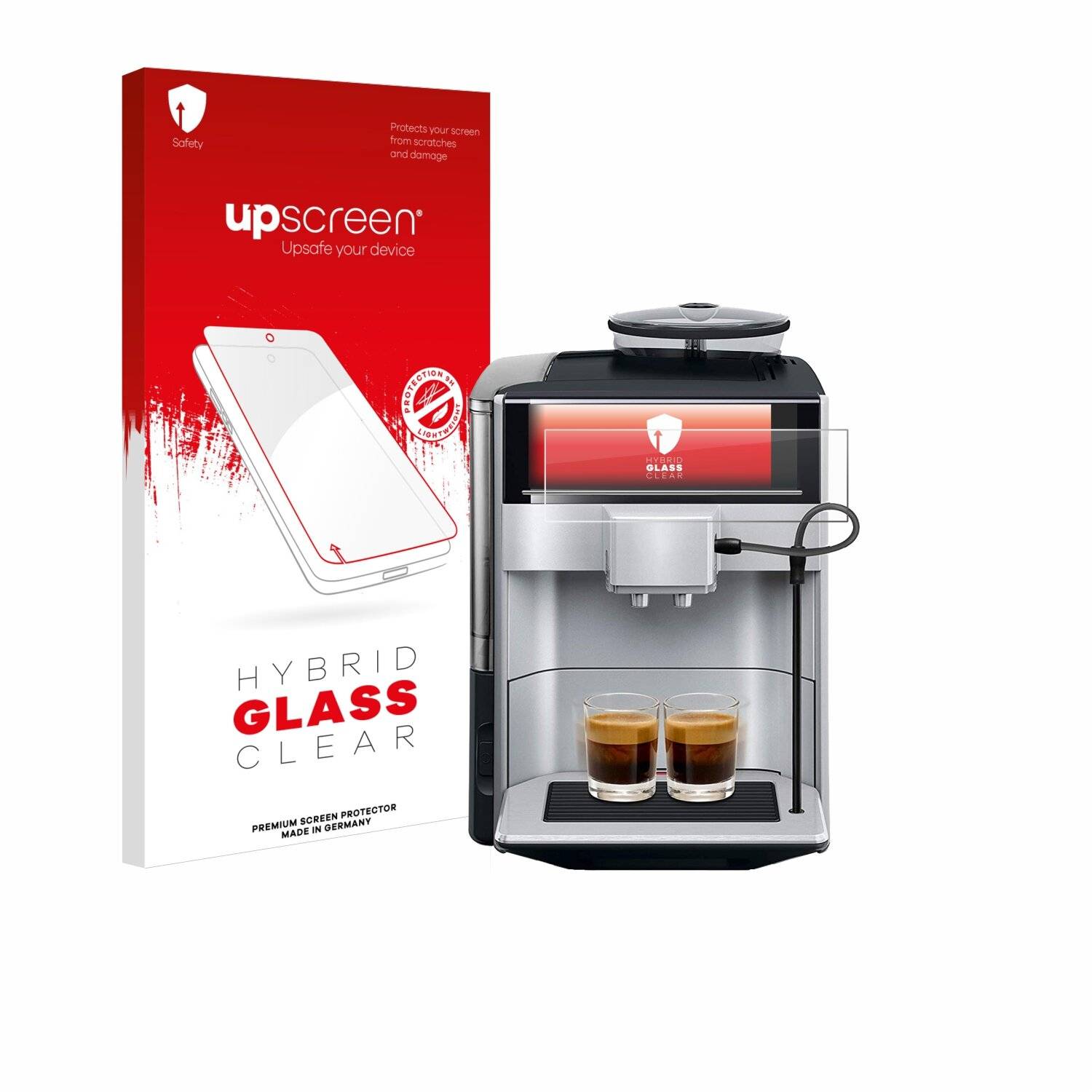 upscreen Hybrid Glass Clear Premium Schutzglas Folie für Siemens EQ.6 plus
