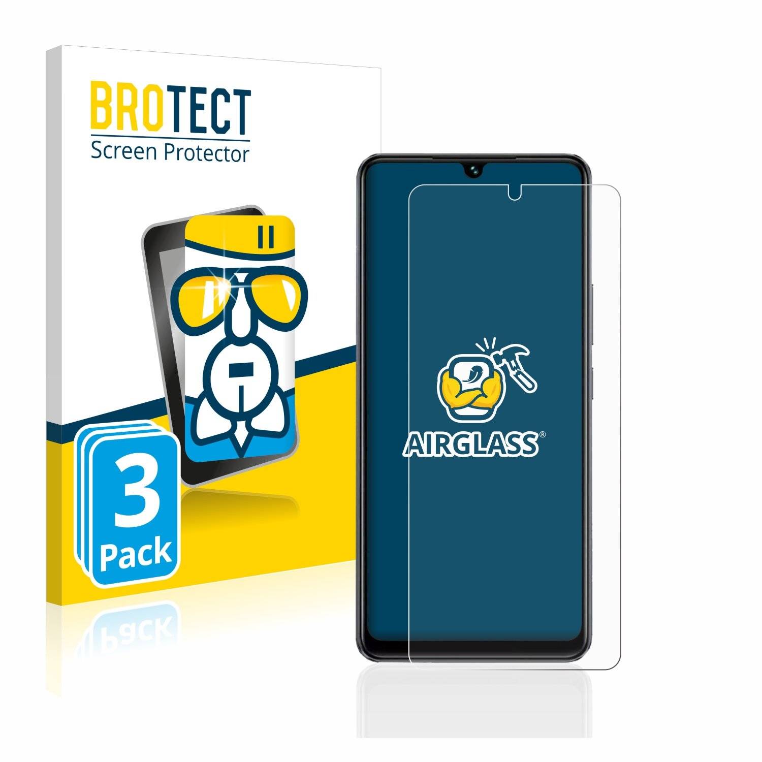 3x BROTECT AirGlass Schutzglas Folie für Vivo
