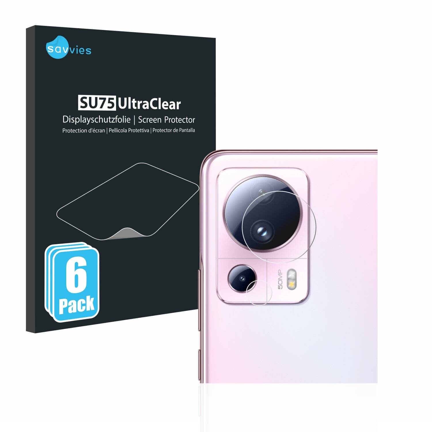 6x Savvies SU75 Displayschutzfolie für Xiaomi 13 Lite (NUR