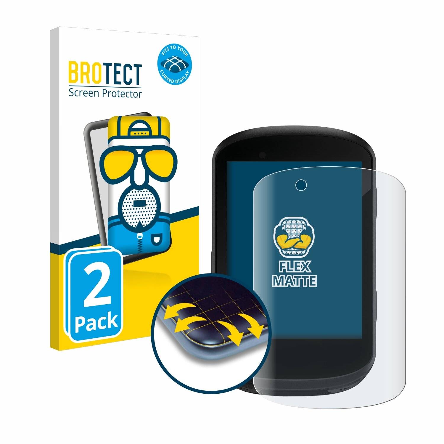 2x BROTECT Flex Matte Full-Cover Displayschutzfolie für Garmin Edge