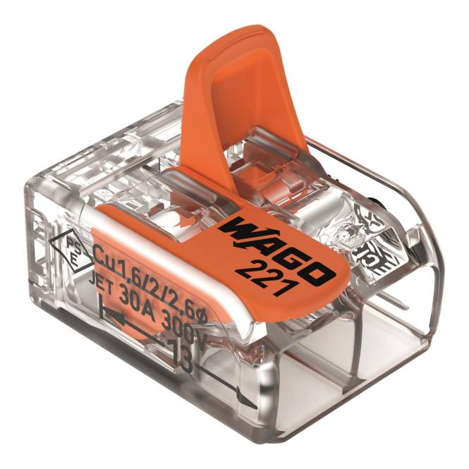 WAGO 221-612 COMPACT-Verbindungsklemme, für alle Leiterarten,max. 6 mm² (Inhalt 50 Stück)