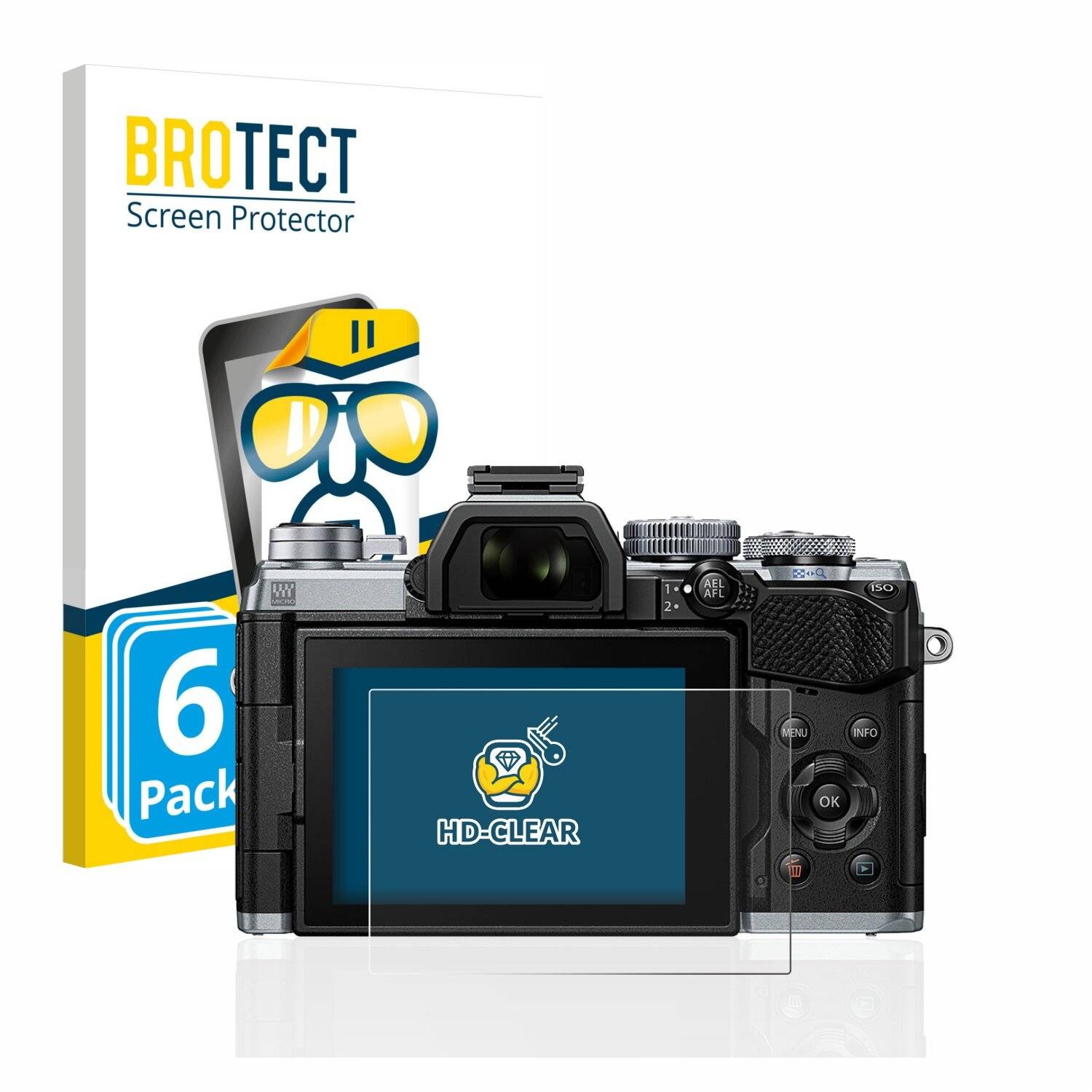 6x BROTECT HD-Clear Displayschutzfolie für Olympus OM-D E-M5 Mark